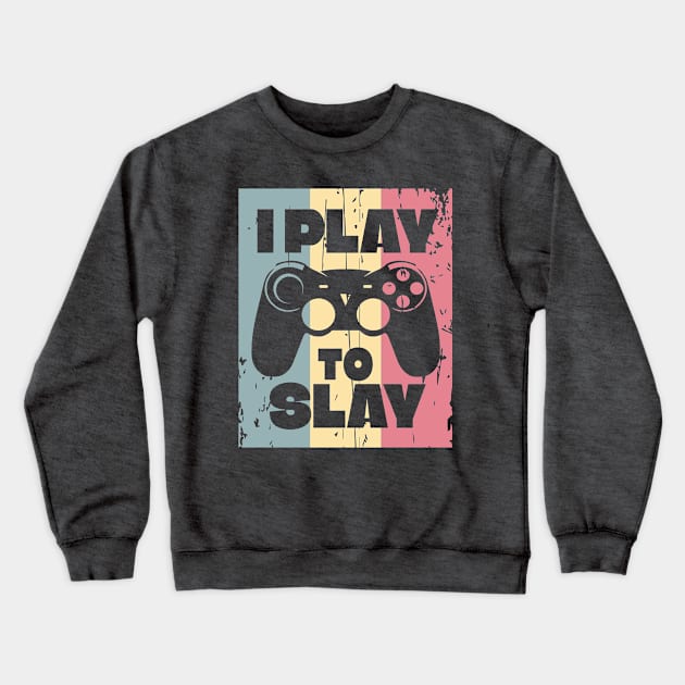 Vintage Video Game Player Retro Gift Crewneck Sweatshirt by ArtOnTheRun